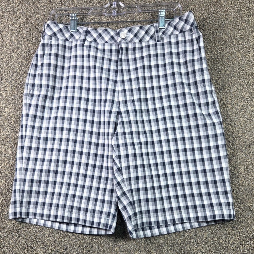 Walter Hagen Golf Shorts Mens 34 Blue Gingham Check 11 Majors Performance